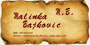 Malinka Bajković vizit kartica